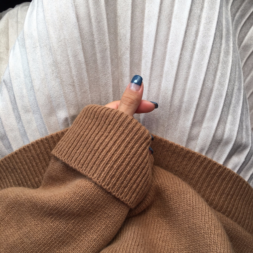 Autumn Suede Flare Pleated Long Skirt _ SOMMY MONT