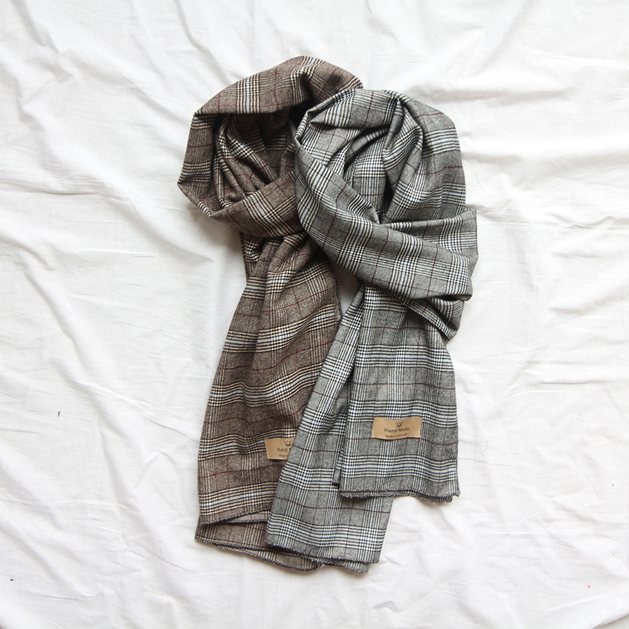 Unisex Couple Fall Winter Check Muffler 2Color Han