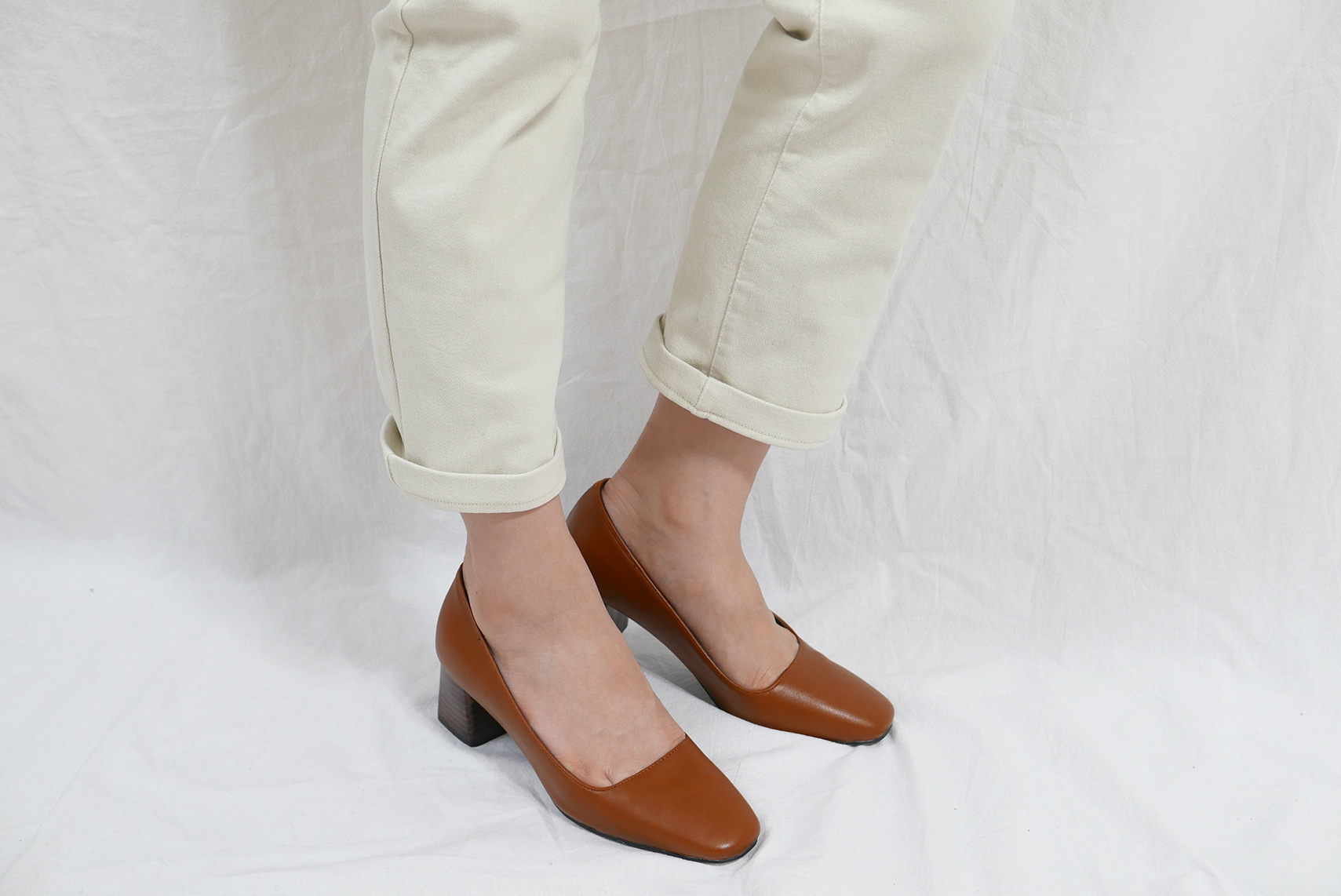 Middle-Heel Pumps Wood-heeled Shoes Bent Girls 20&