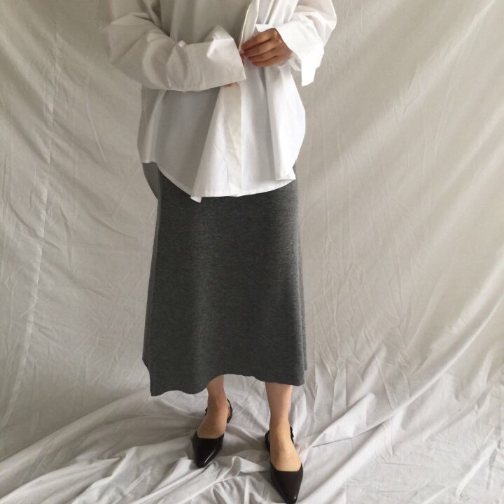 A-Line Knit Skirts Frill Long Mermaid Banding Luxu