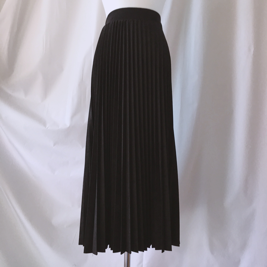 Autumn Suede Flare Pleated Long Skirt _ SOMMY MONT