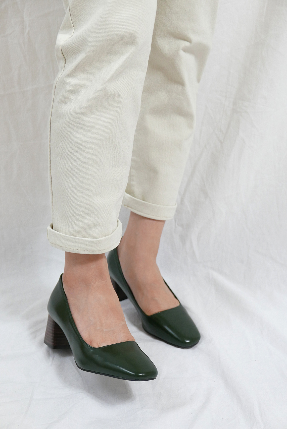 Middle-Heel Pumps Wood-heeled Shoes Bent Girls 20&