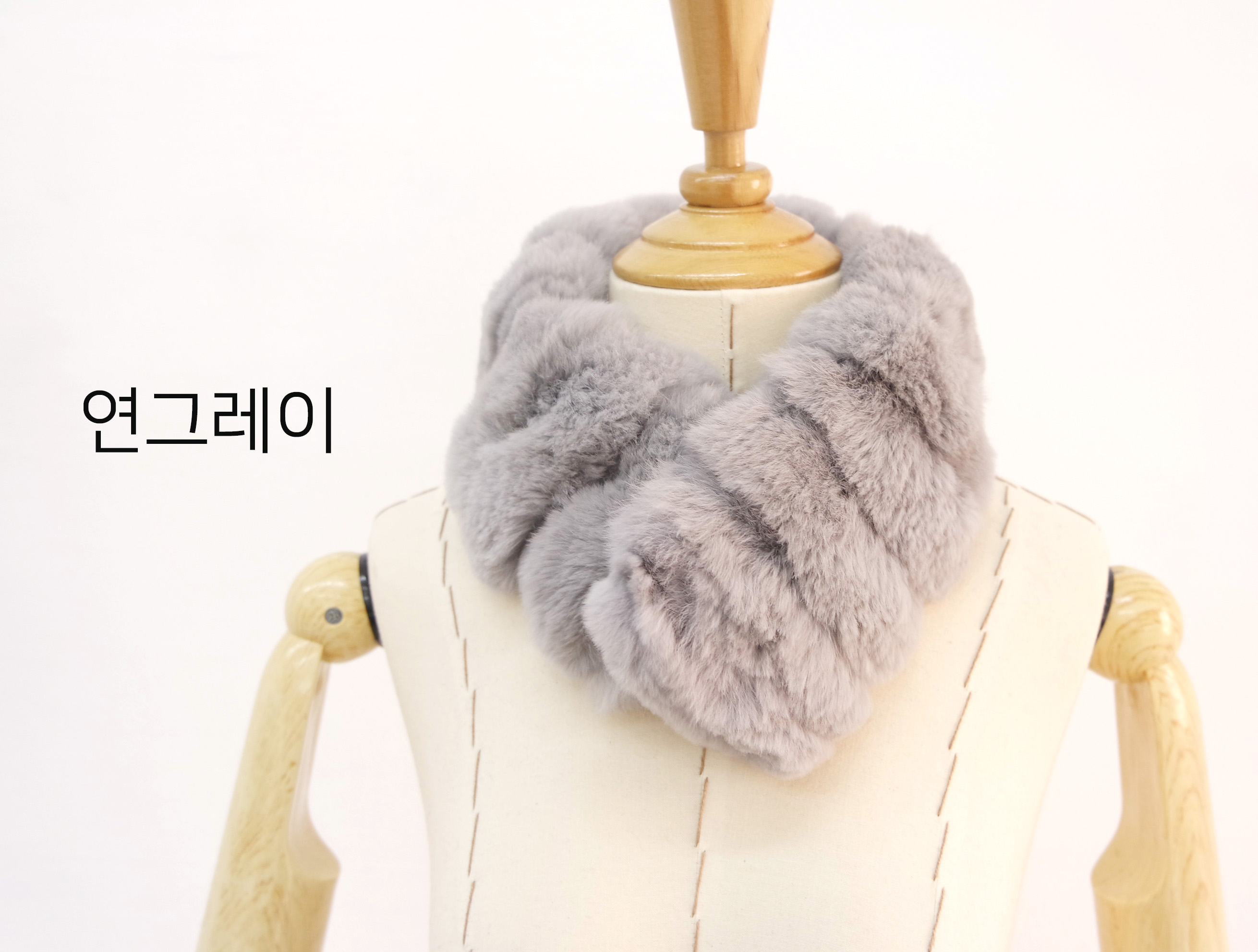 2017FW Rabbit Fur Magnet Shawl Rex Fur Muffler Fur