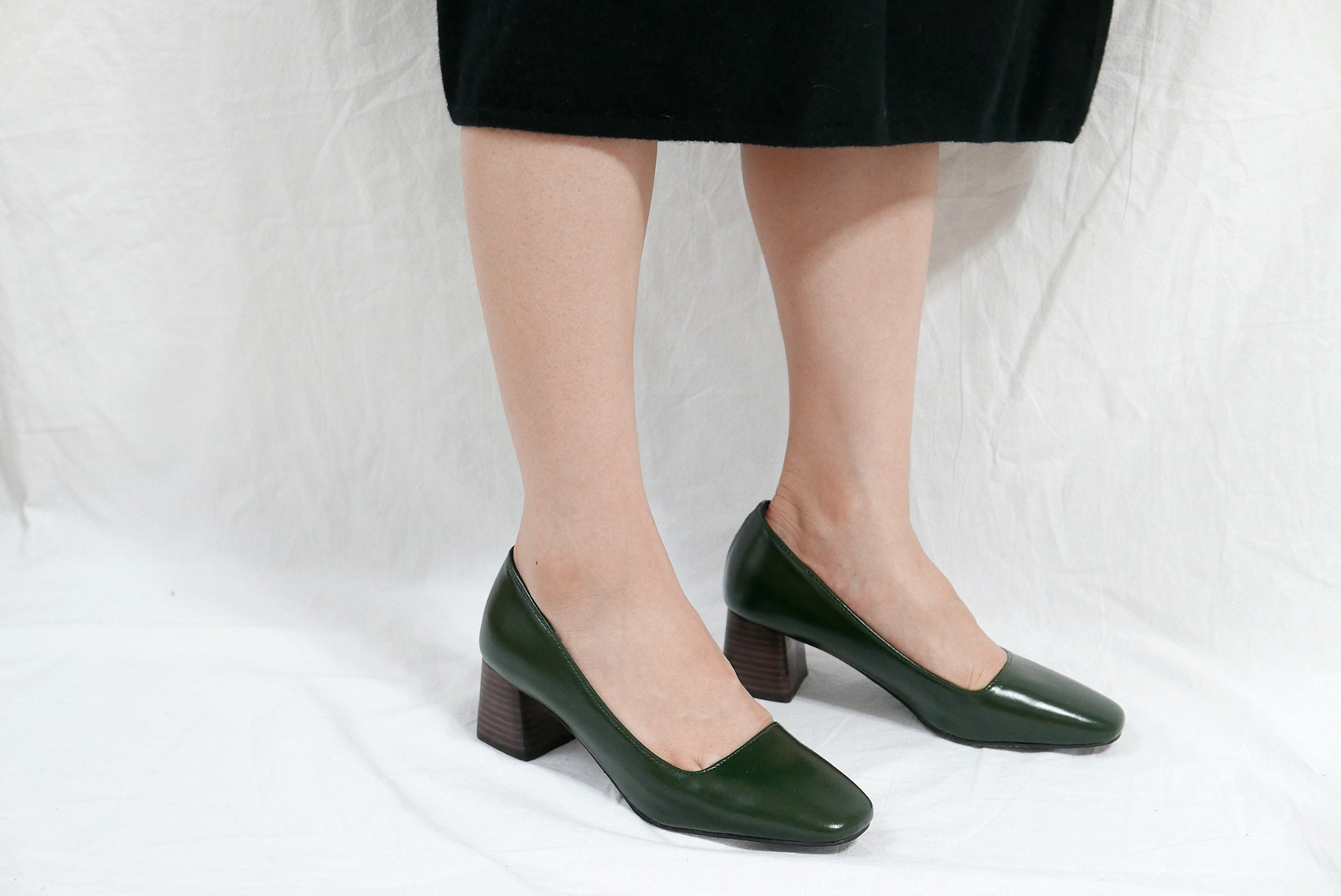 Middle-Heel Pumps Wood-heeled Shoes Bent Girls 20&