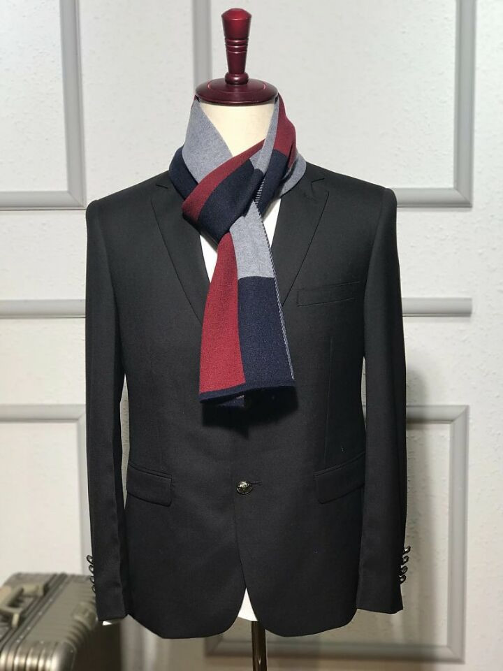 Men's Wool Muffler Patti Fashion Natural Style 