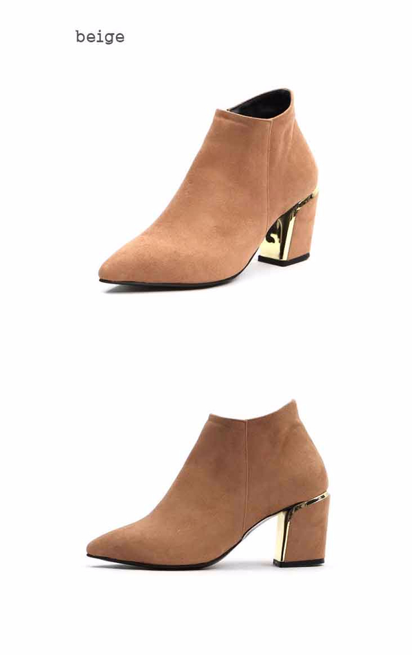 Gold Sheep Suede Angle Boots 4-color Blue Keysheel