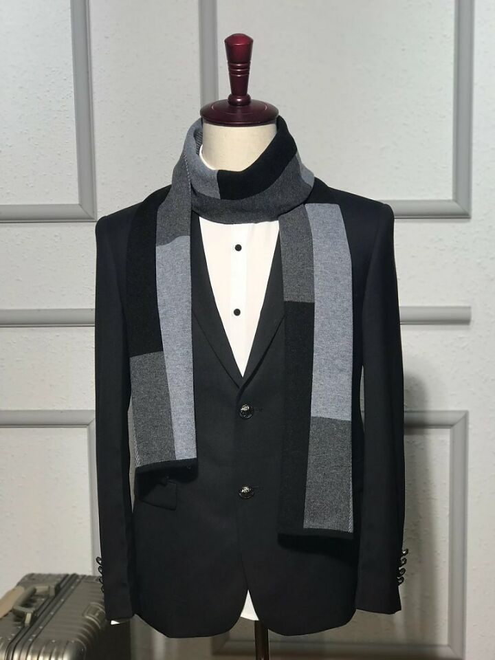 Men's Wool Muffler Patti Fashion Natural Style 