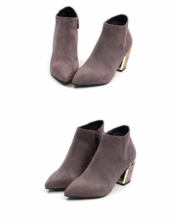 Gold Sheep Suede Angle Boots 4-color Blue Keysheel