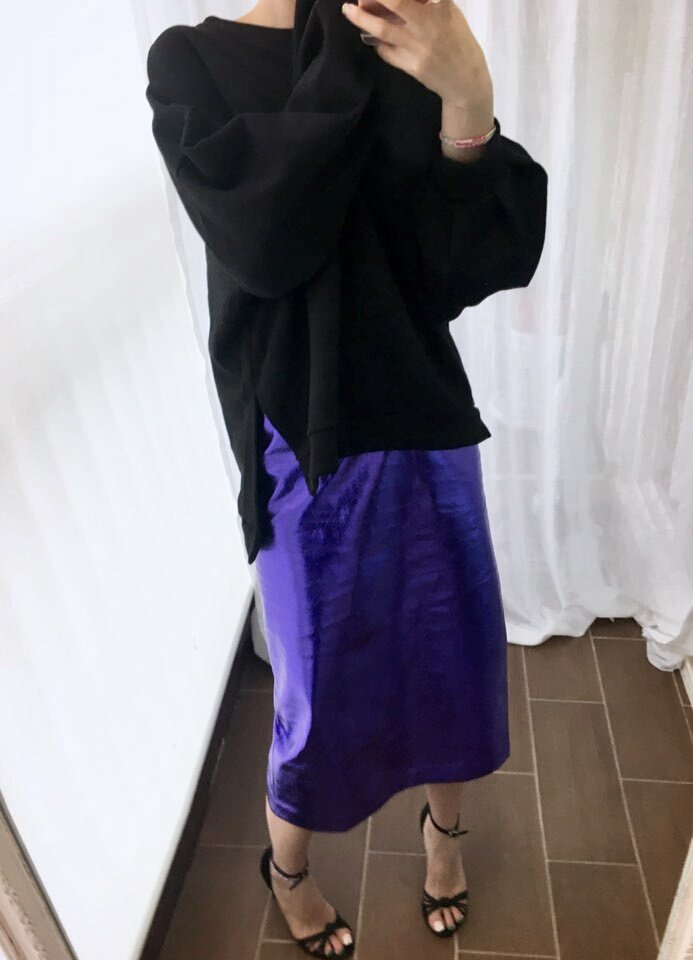 Twinkle-dated skirt silver, long shine polished lo