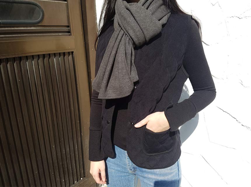 Basic Wool Knit Muffler Shawl Mini Petite Couple I