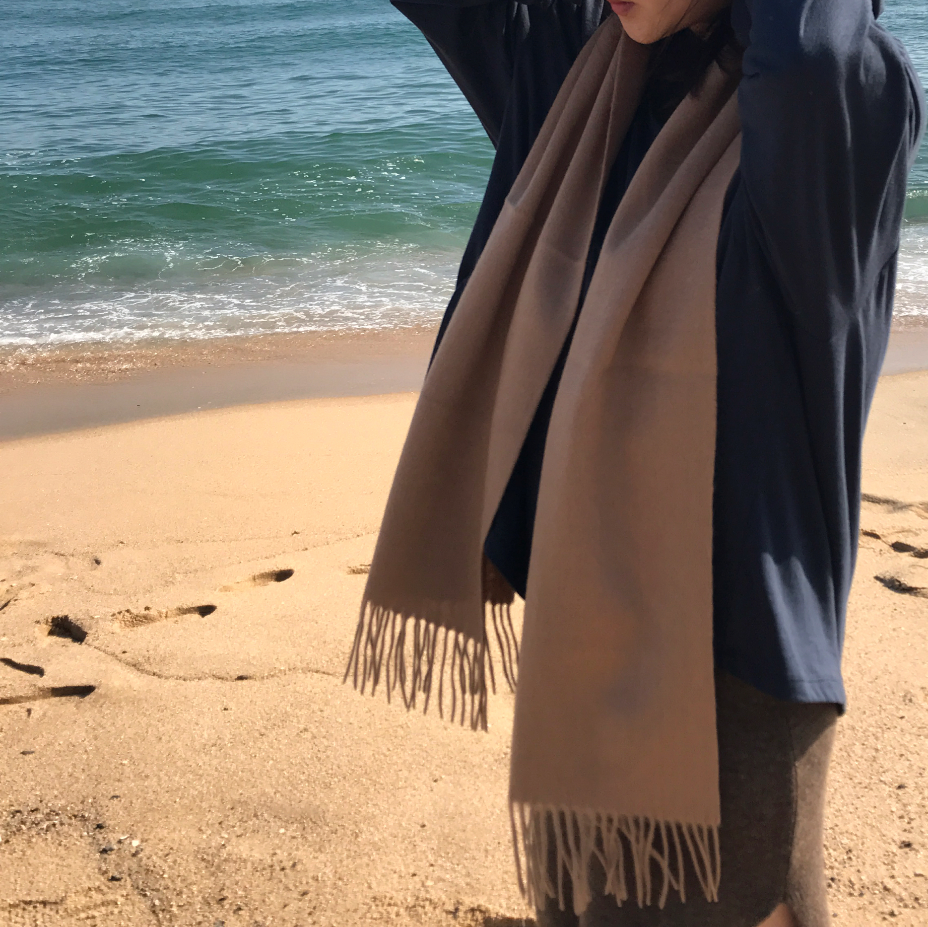 Wool muffler wool 100 simple winter shawl Women