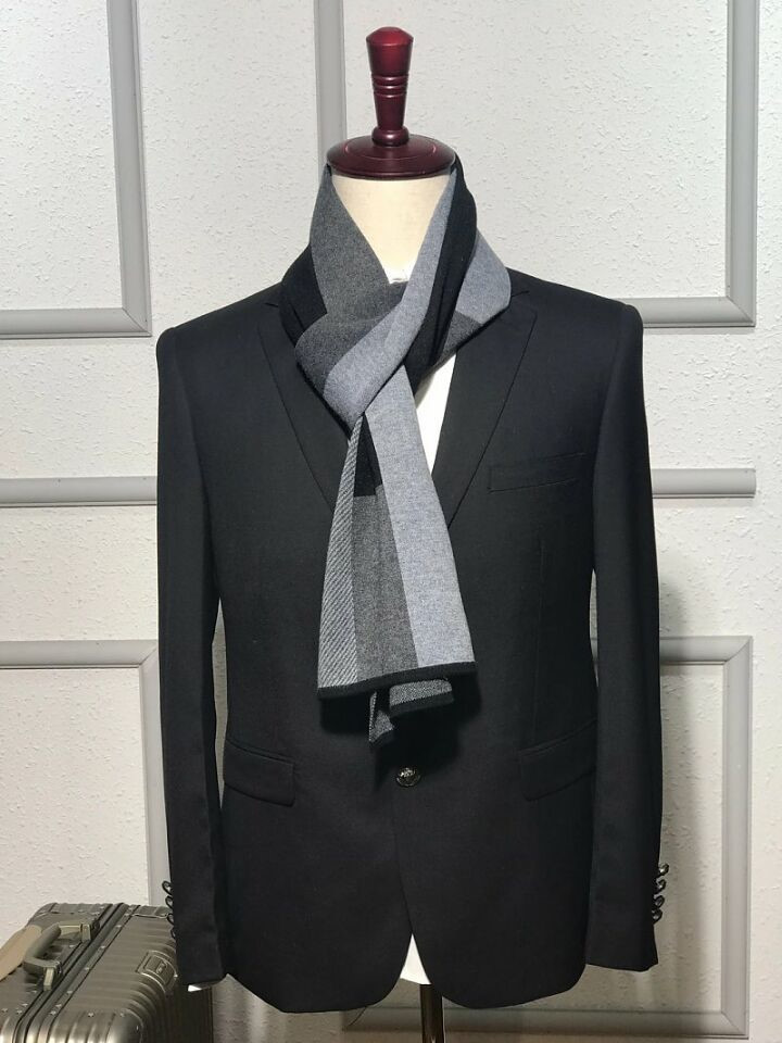 Men's Wool Muffler Patti Fashion Natural Style 