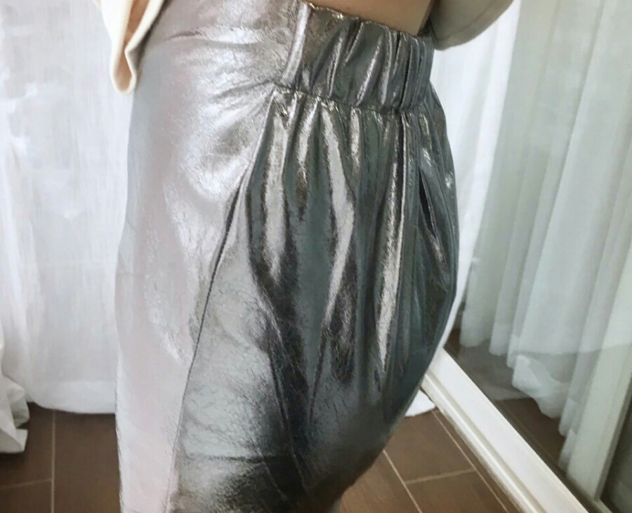 Twinkle-dated skirt silver, long shine polished lo