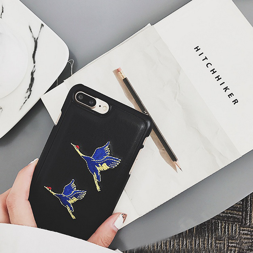 Cheongsam iPhone 8 embroidery case plus strap card