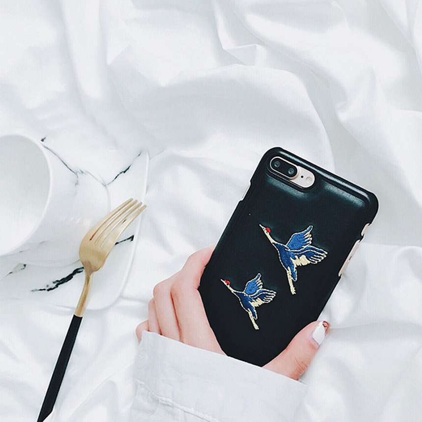 Cheongsam iPhone 8 embroidery case plus strap card