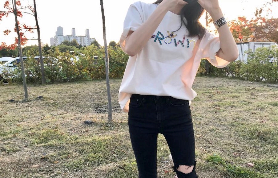 Korea Jeans Pants Square x 2 Black Hole Pants