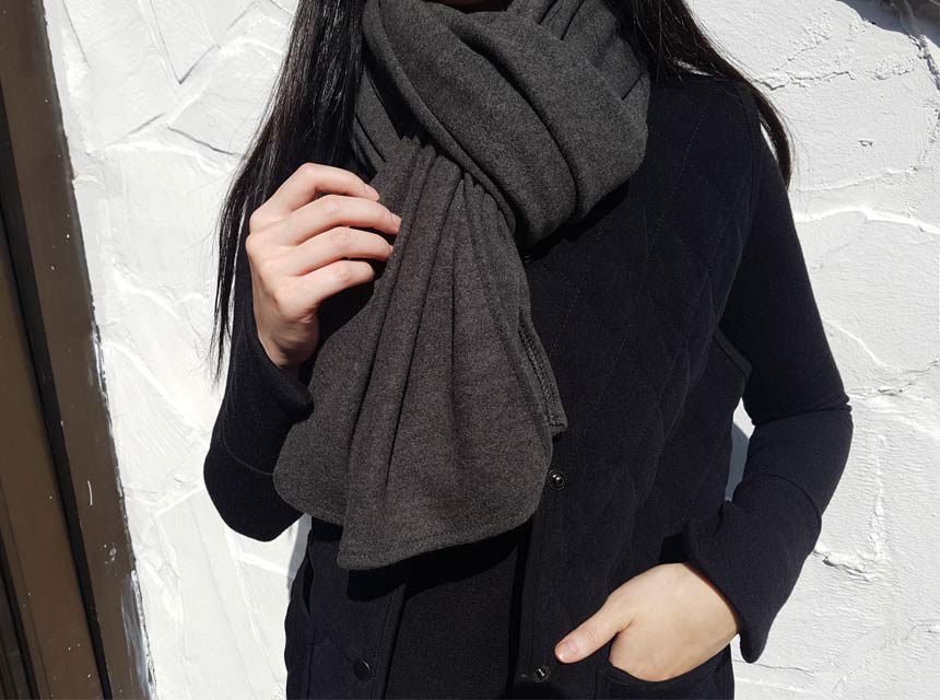 Basic Wool Knit Muffler Shawl Mini Petite Couple I