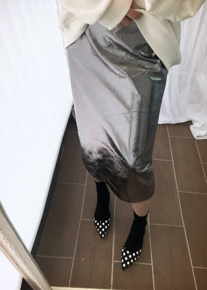 Twinkle-dated skirt silver, long shine polished lo
