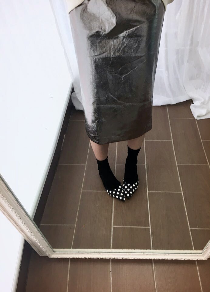 Twinkle-dated skirt silver, long shine polished lo