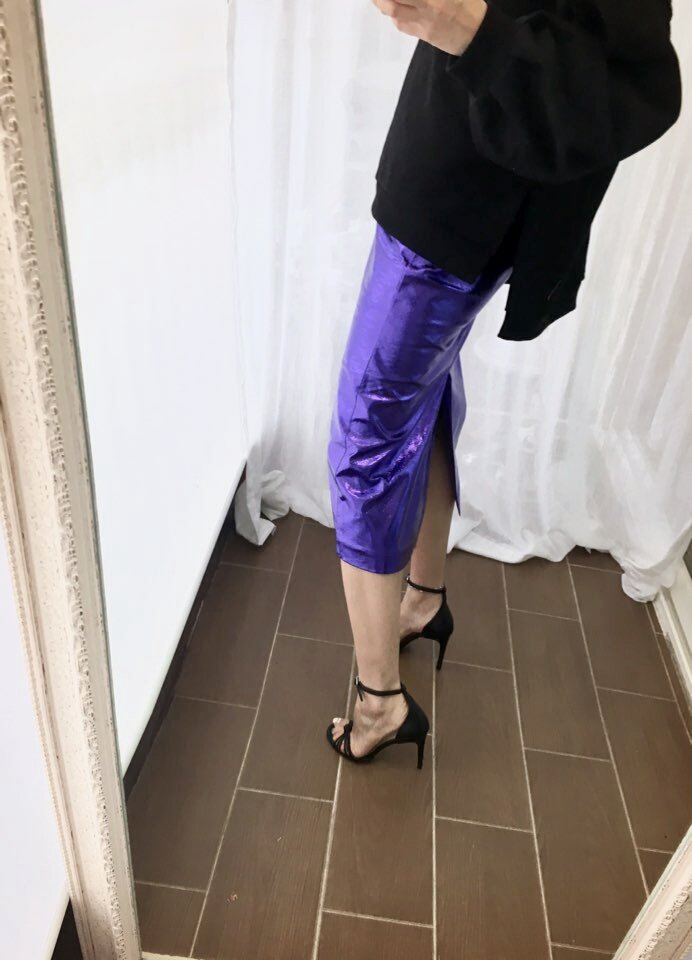 Twinkle-dated skirt silver, long shine polished lo