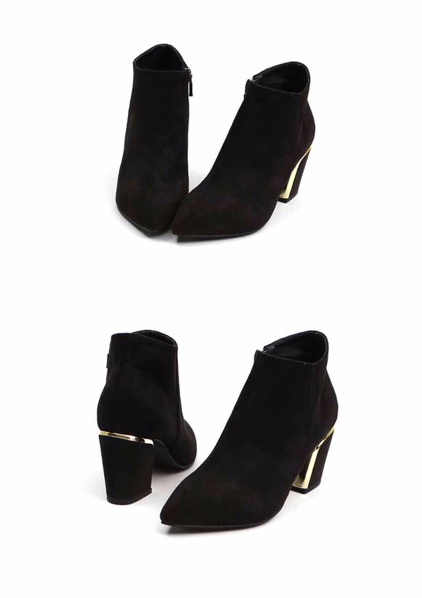 Gold Sheep Suede Angle Boots 4-color Blue Keysheel