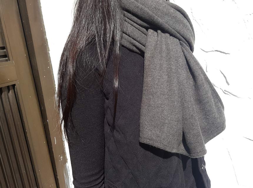 Basic Wool Knit Muffler Shawl Mini Petite Couple I