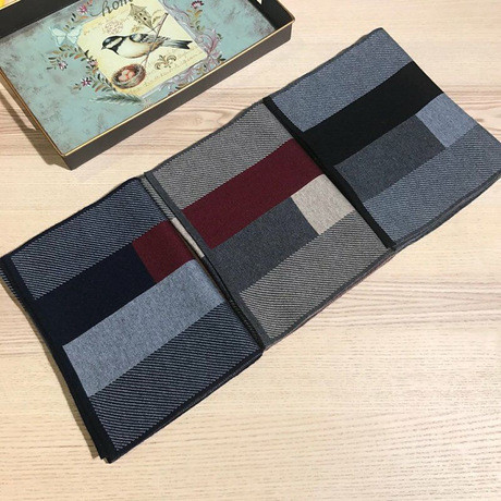 Men's Wool Muffler Patti Fashion Natural Style 