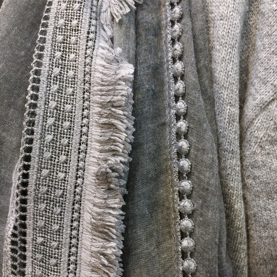 Ethnic Lace Shawl Muffler Black Kanji Fashion Cody