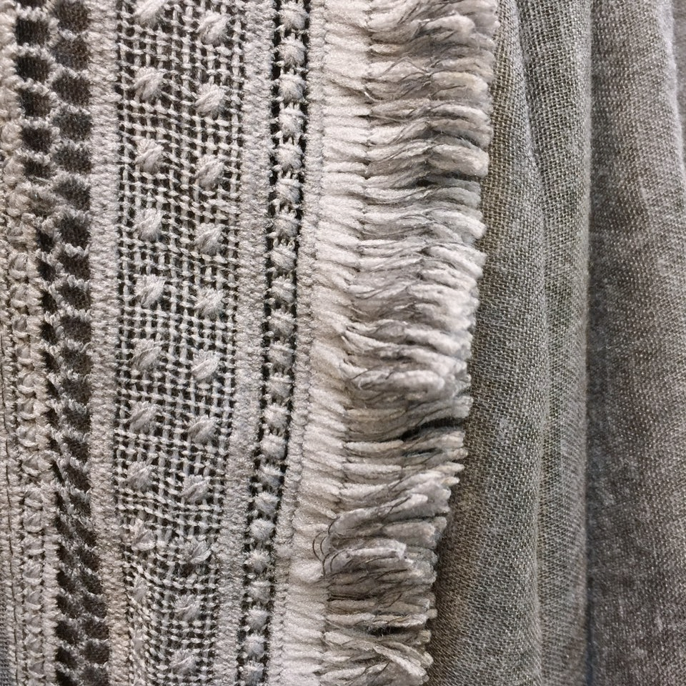 Ethnic Lace Shawl Muffler Black Kanji Fashion Cody