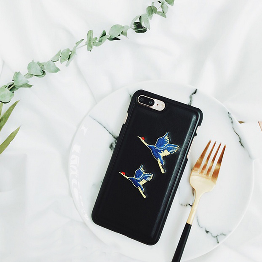 Cheongsam iPhone 8 embroidery case plus strap card