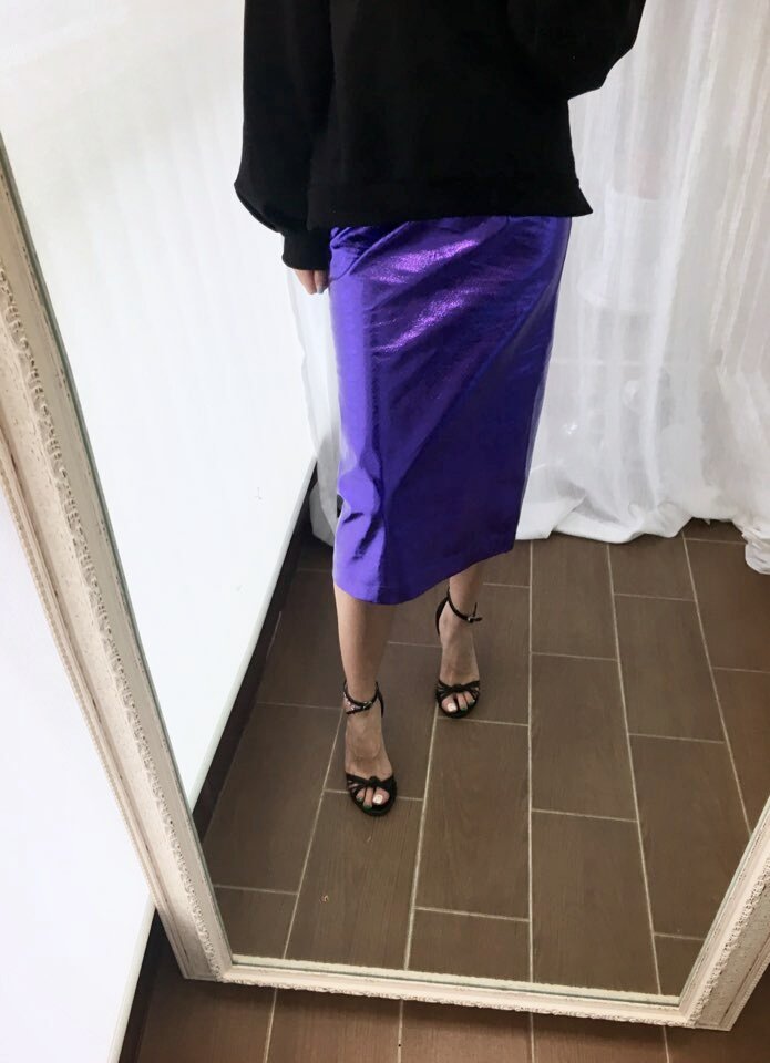 Twinkle-dated skirt silver, long shine polished lo