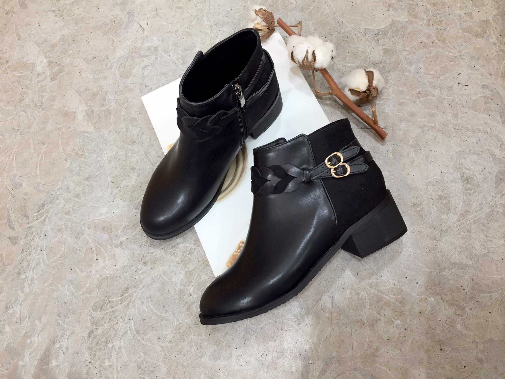 4cm twisted chin plate Suede zipper Decorative foo