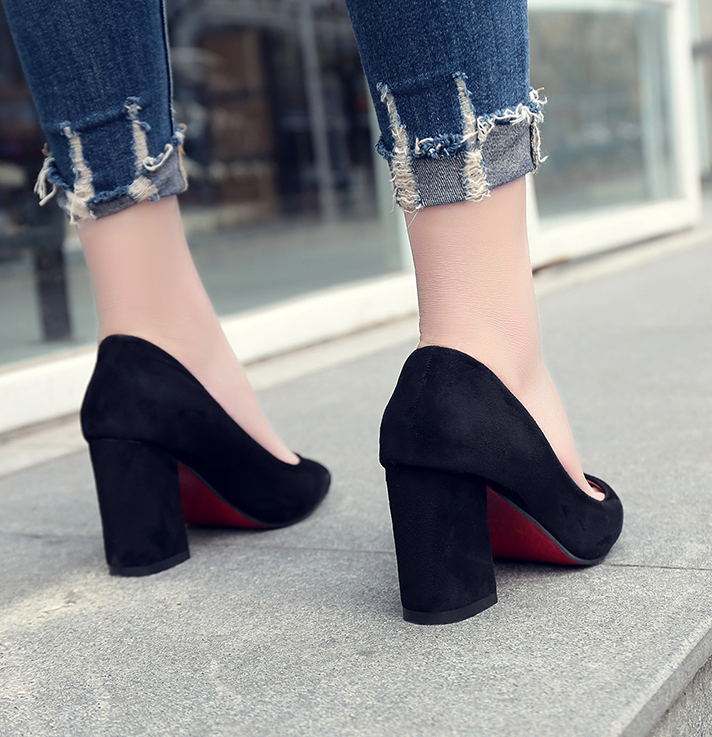 Stiletto Tongue Middle Hill 8cm Women 20s Fall Sho