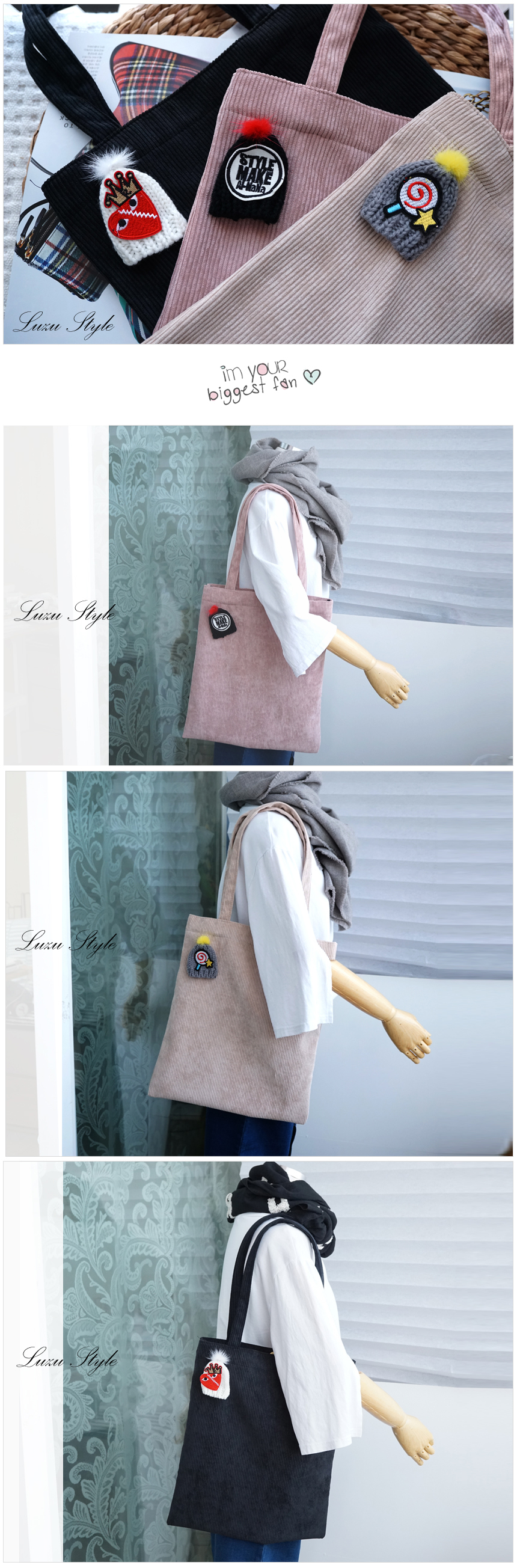 Winter knit brooch Kohdeen Eco Bag Daily Backpack 
