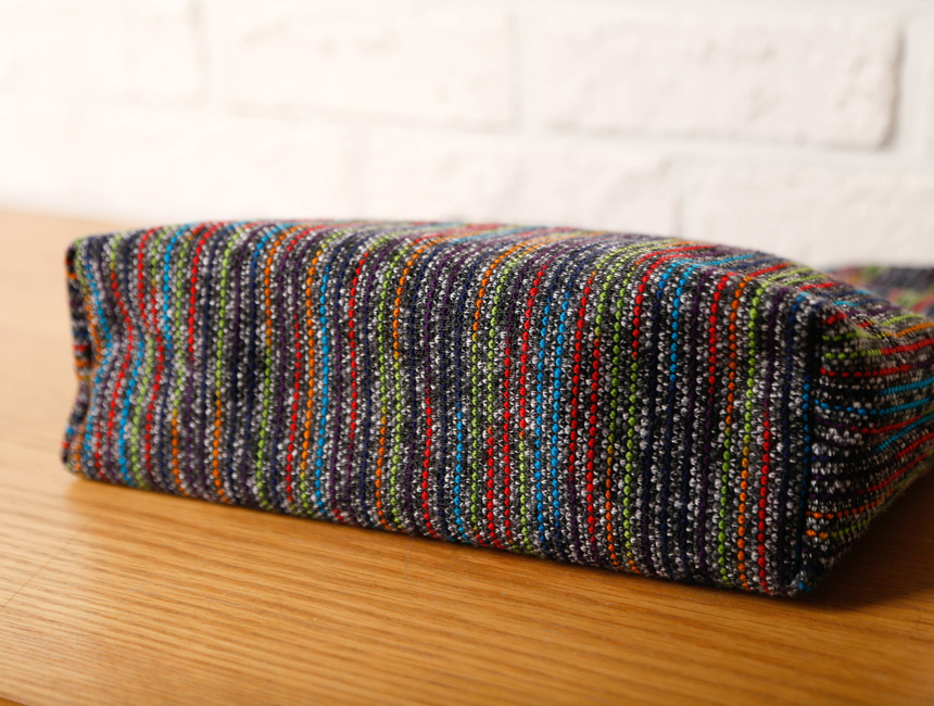 Stripe knit eco bag bag shoulder bag two-way style