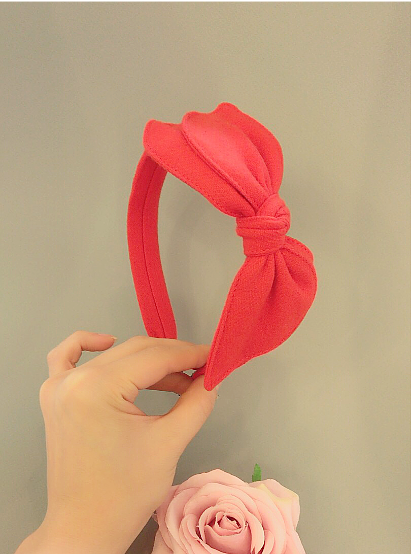 Hair Accessories Red One Ribbon Point Woolen Hair 