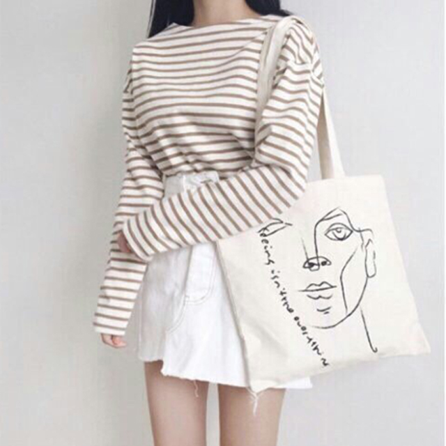 Illustration Eco Bag - Ivory cute sporty outfit te