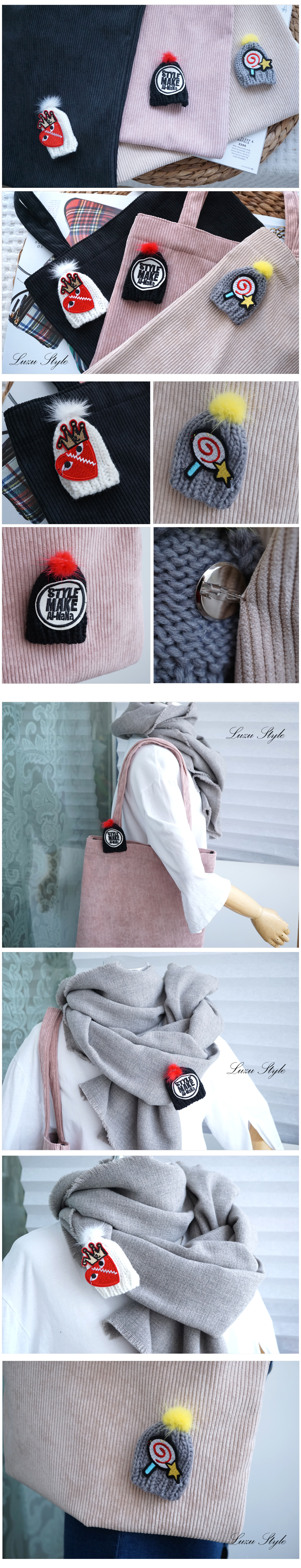 Winter knit brooch Kohdeen Eco Bag Daily Backpack 