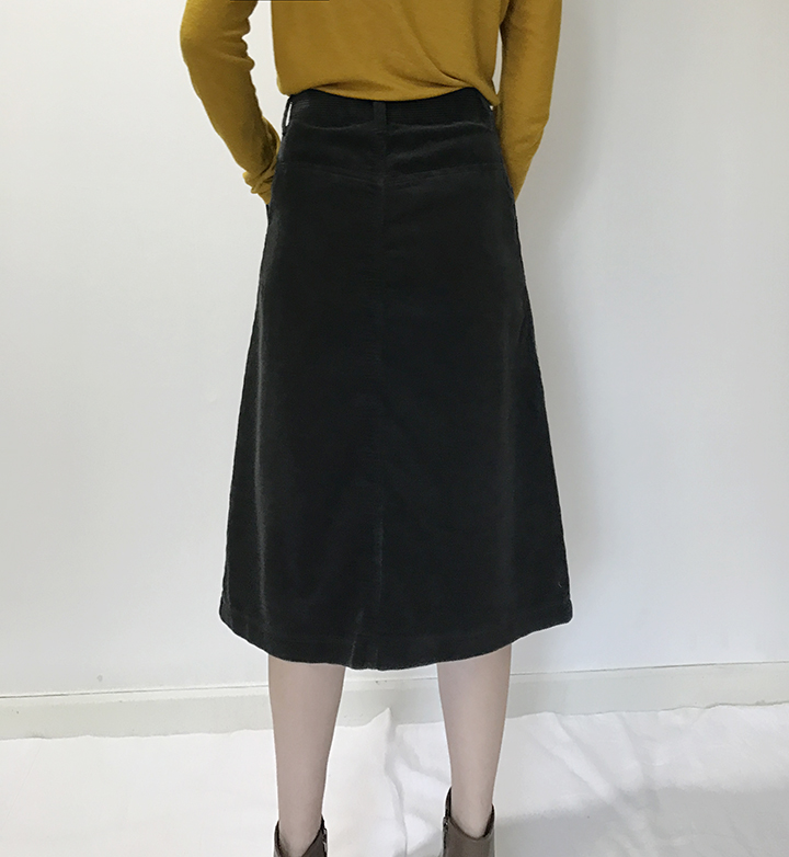 Corduroy Midi Skirt Golden Fall Winter Autumn Leaf
