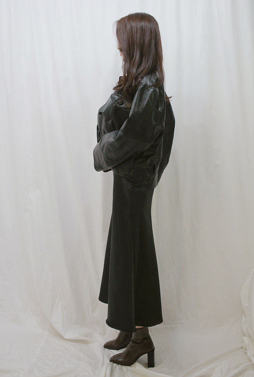 Satin Long skirt Silk A line Shatin Coordination W