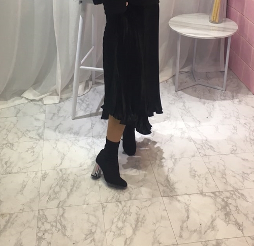 Suede Angle Boots Silver Span Ankle 20's Women&