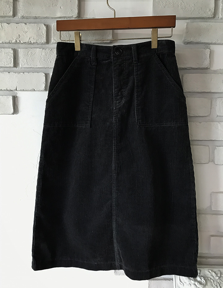 Corduroy Midi Skirt Golden Fall Winter Autumn Leaf