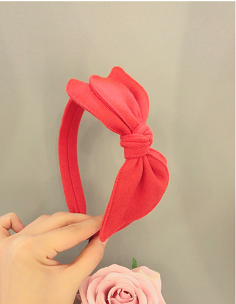 Hair Accessories Red One Ribbon Point Woolen Hair 
