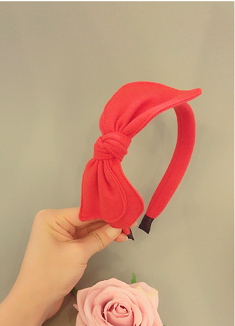 Hair Accessories Red One Ribbon Point Woolen Hair 