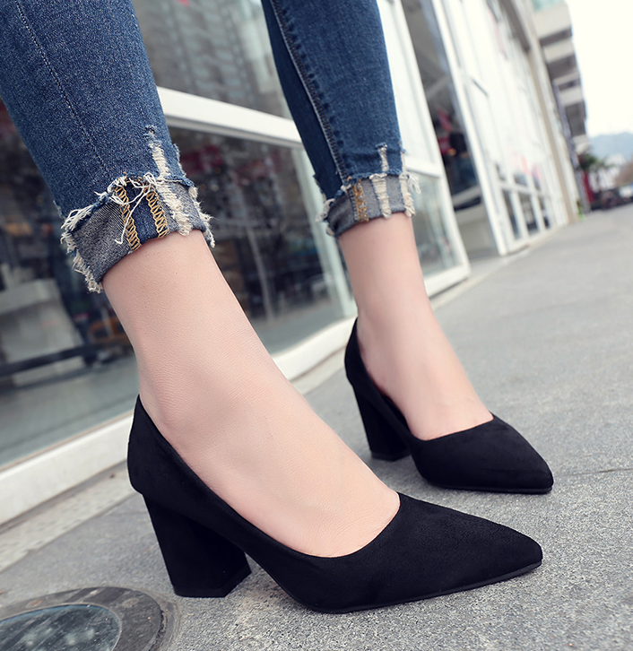 Stiletto Tongue Middle Hill 8cm Women 20s Fall Sho