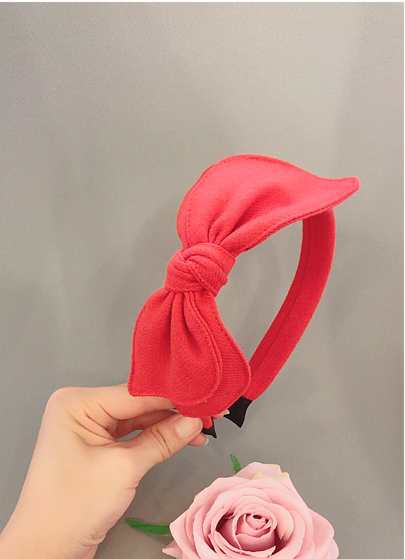 Hair Accessories Red One Ribbon Point Woolen Hair 