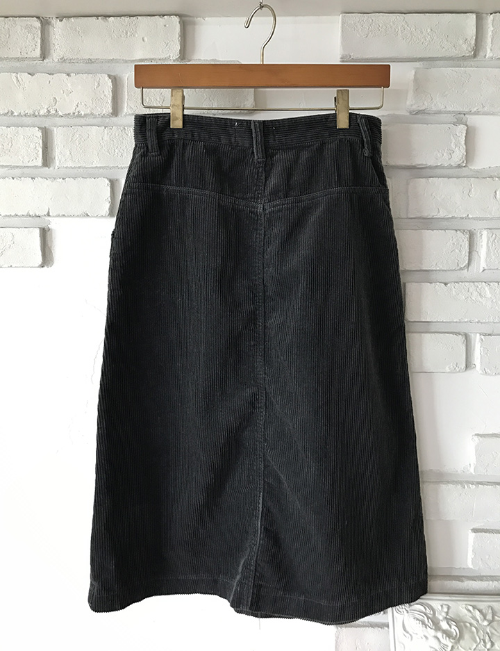 Corduroy Midi Skirt Golden Fall Winter Autumn Leaf