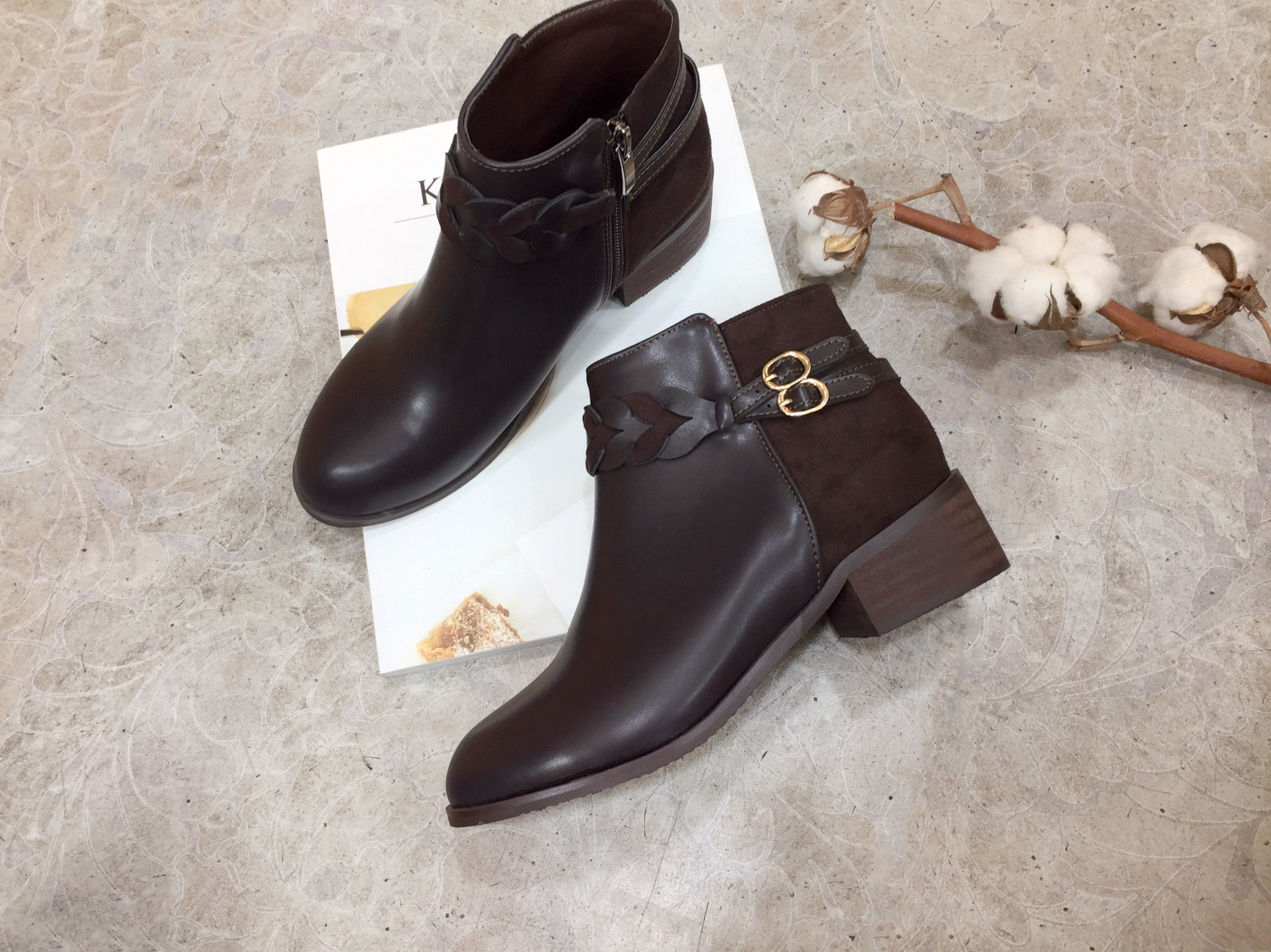 4cm twisted chin plate Suede zipper Decorative foo