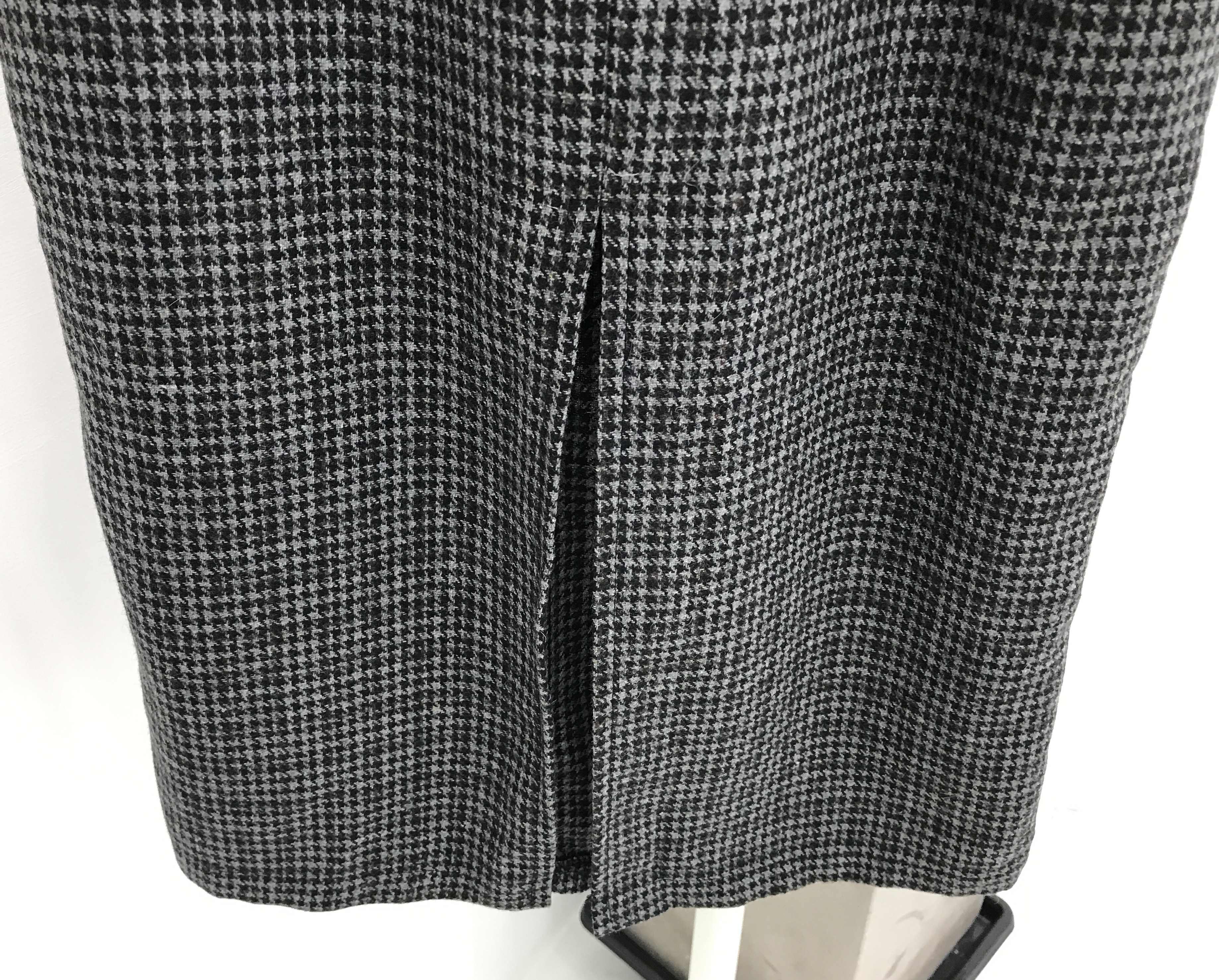 Check woolen trim skirt autumn winter long coordin