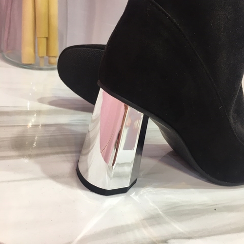 Suede Angle Boots Silver Span Ankle 20's Women&